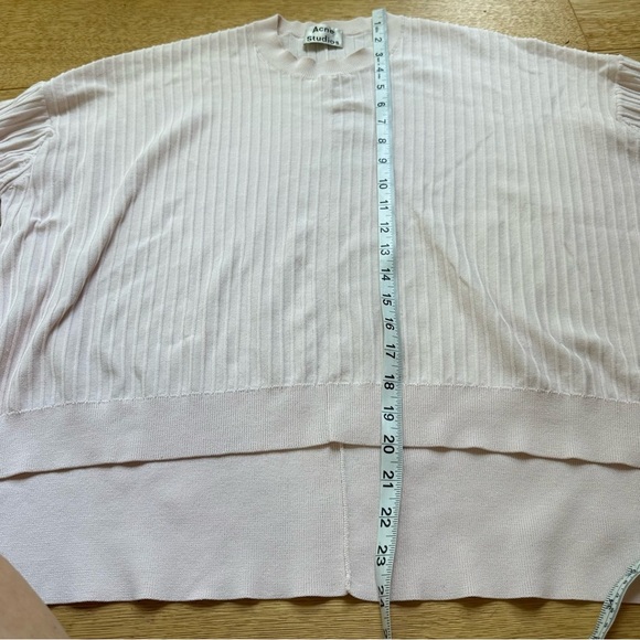 ACNE STUDIOS ISSY RIB PALE PINK TOP - XS - Picture 10 of 13
